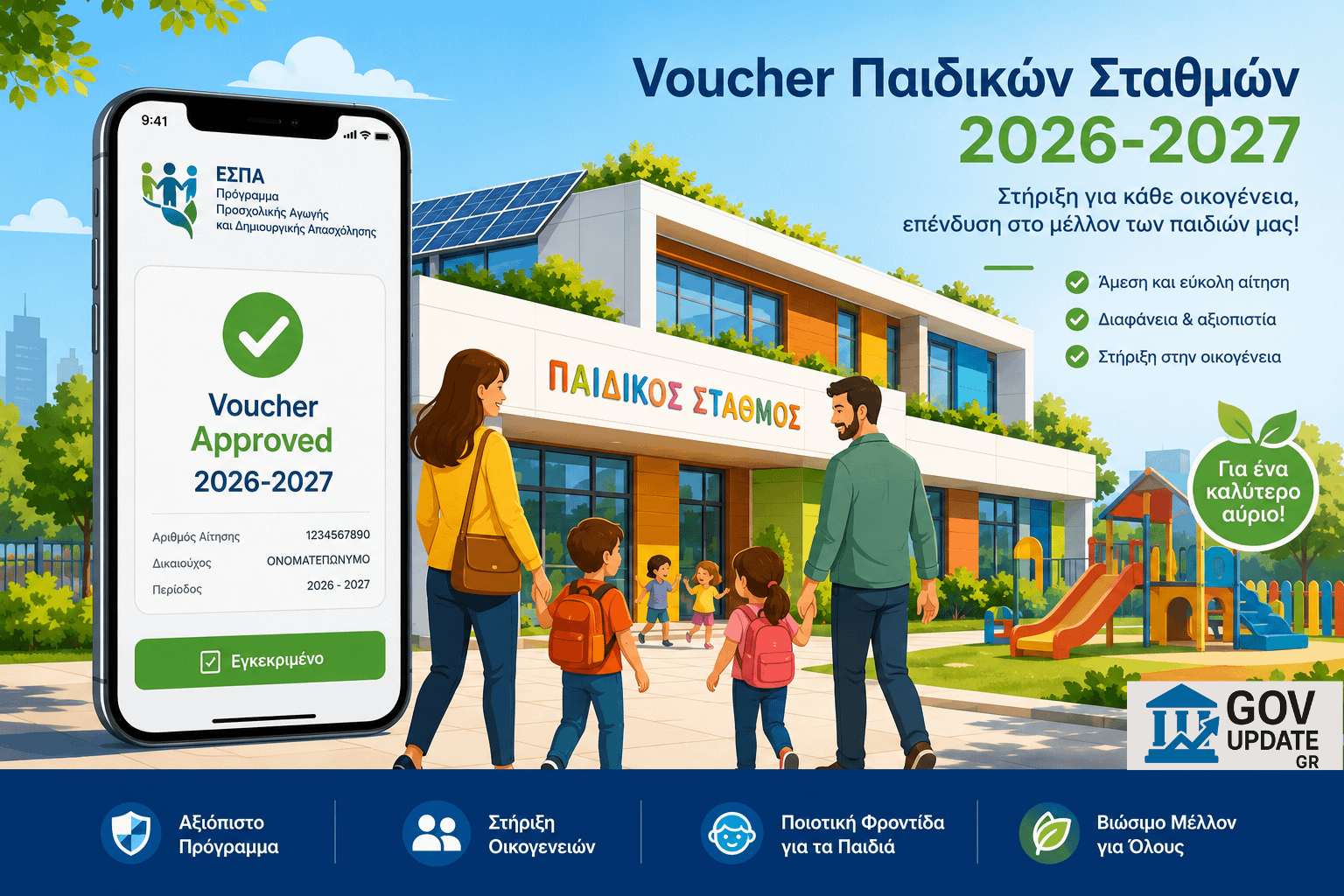 Ψηφιακή έγκριση και έκδοση voucher της ΕΕΤΑΑ για το πρόγραμμα παιδικών σταθμών ΕΣΠΑ.