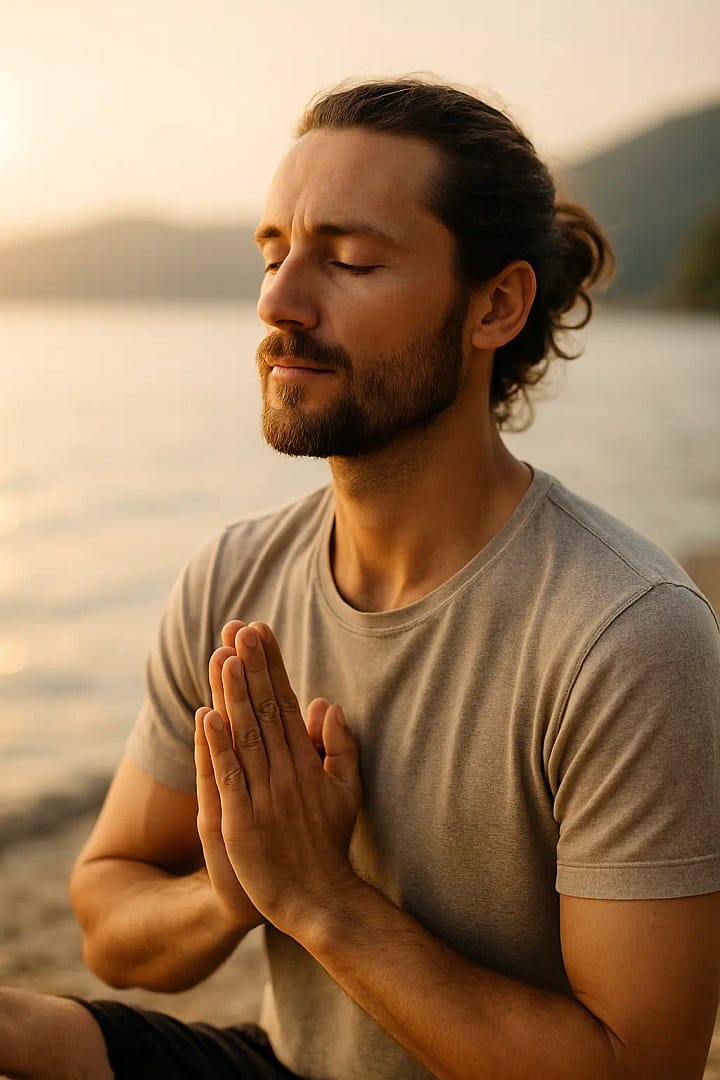 A man finding peace at the beach