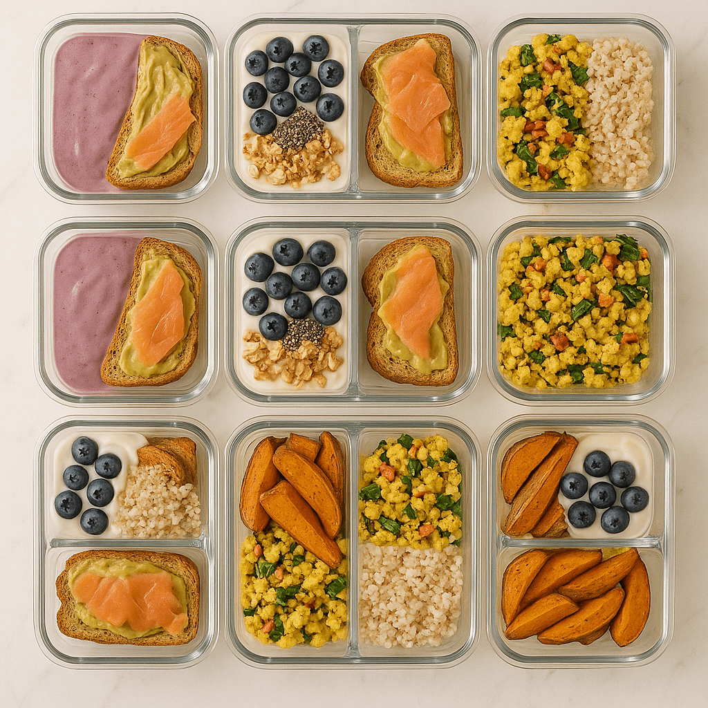 Quinoa breakfast bowl with almond butter and fruit