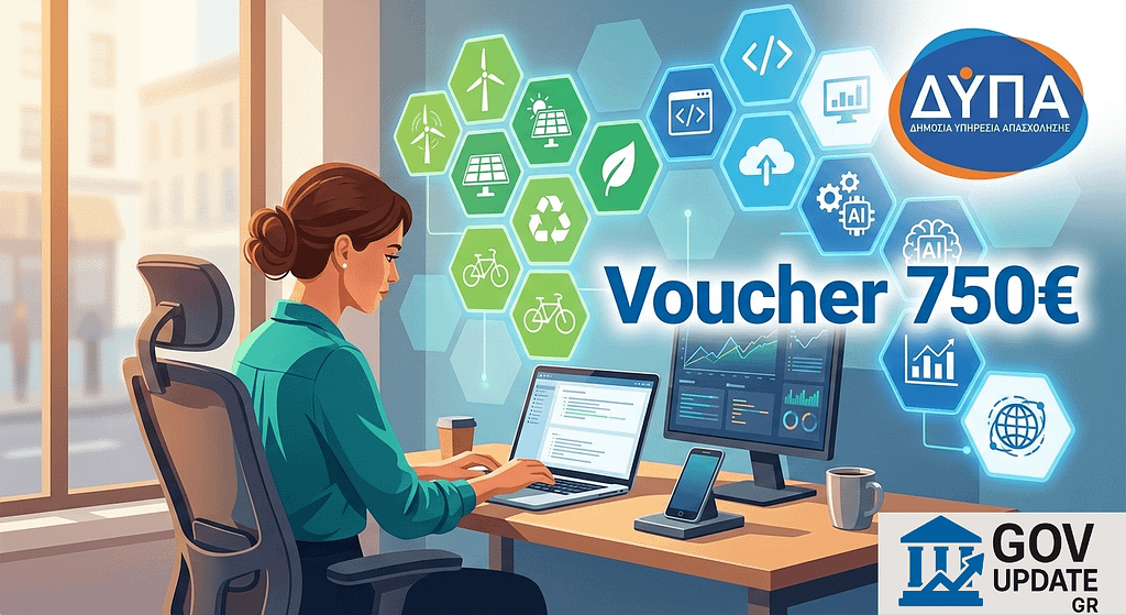 Πρόγραμμα voucher ΔΥΠΑ 750€ για αναβάθμιση δεξιοτήτων εργαζομένων.