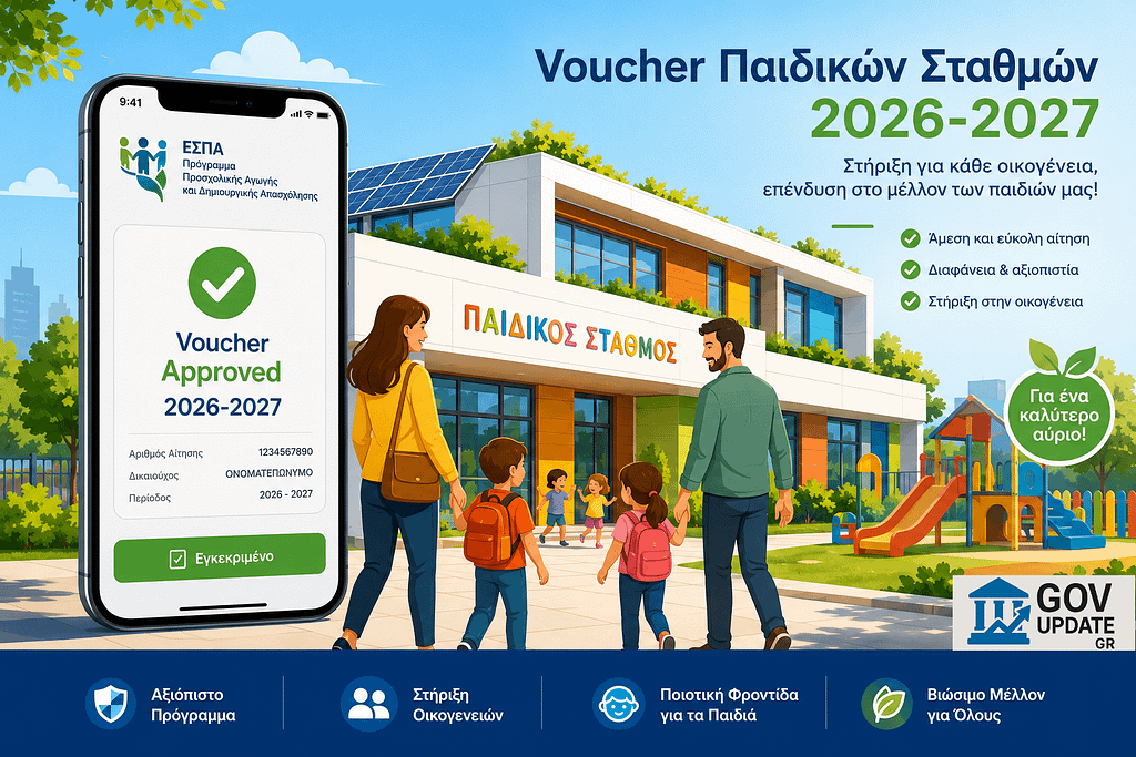 Ψηφιακή έγκριση και έκδοση voucher της ΕΕΤΑΑ για το πρόγραμμα παιδικών σταθμών ΕΣΠΑ.
