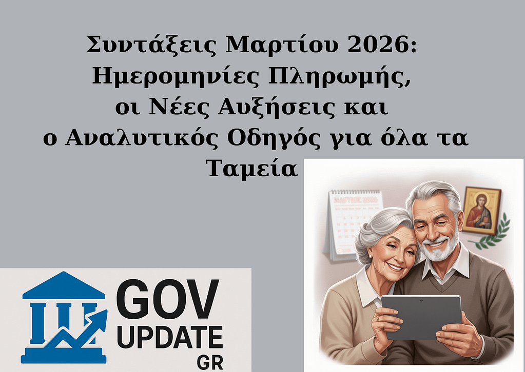 Ημερομηνίες πληρωμής Συντάξεις Μαρτίου 2026 - e-ΕΦΚΑ