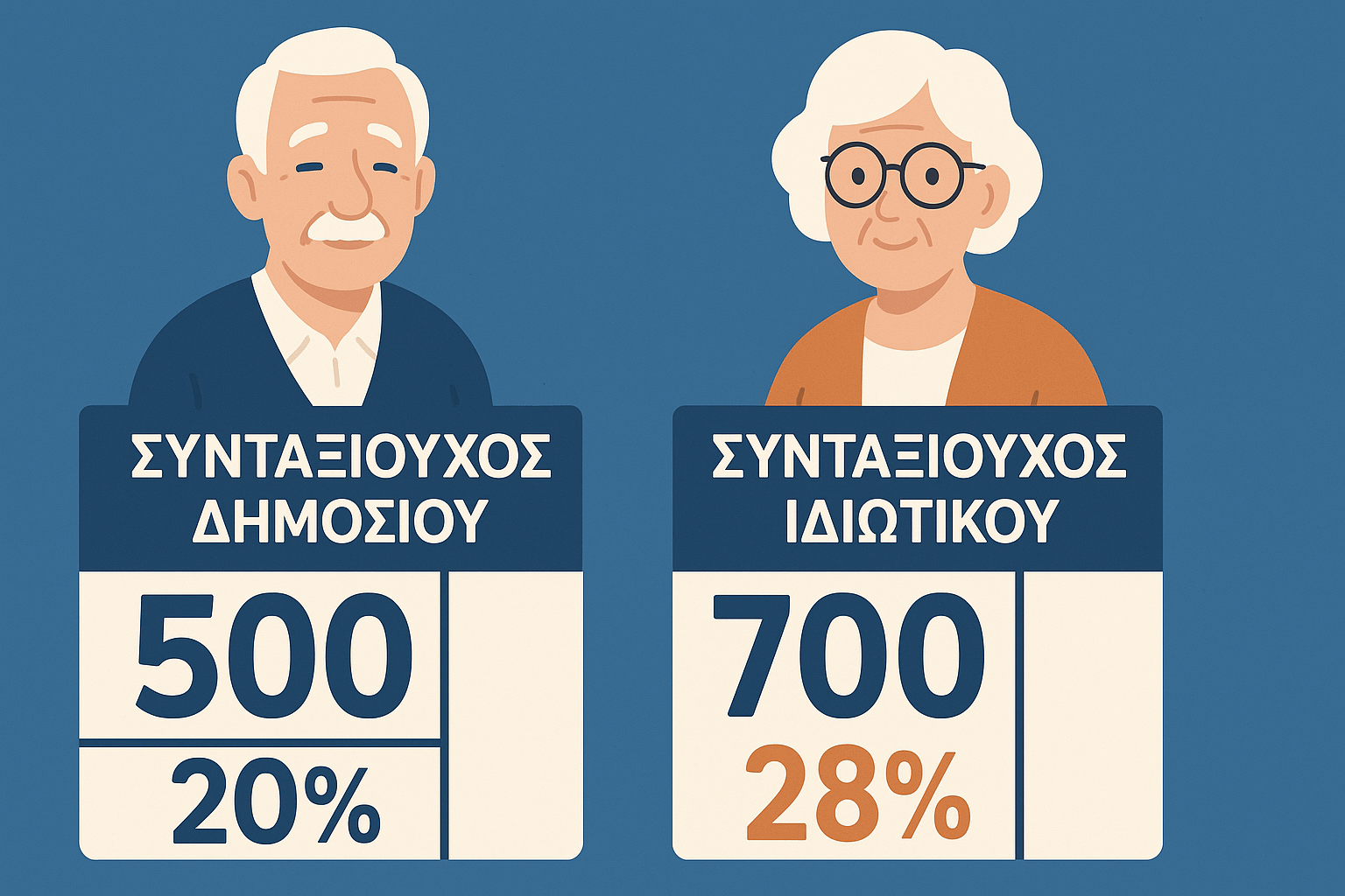 Σύγκριση συντάξεων δημοσίου και ιδιωτικού τομέα 2025: Διαφορές και αριθμοί.