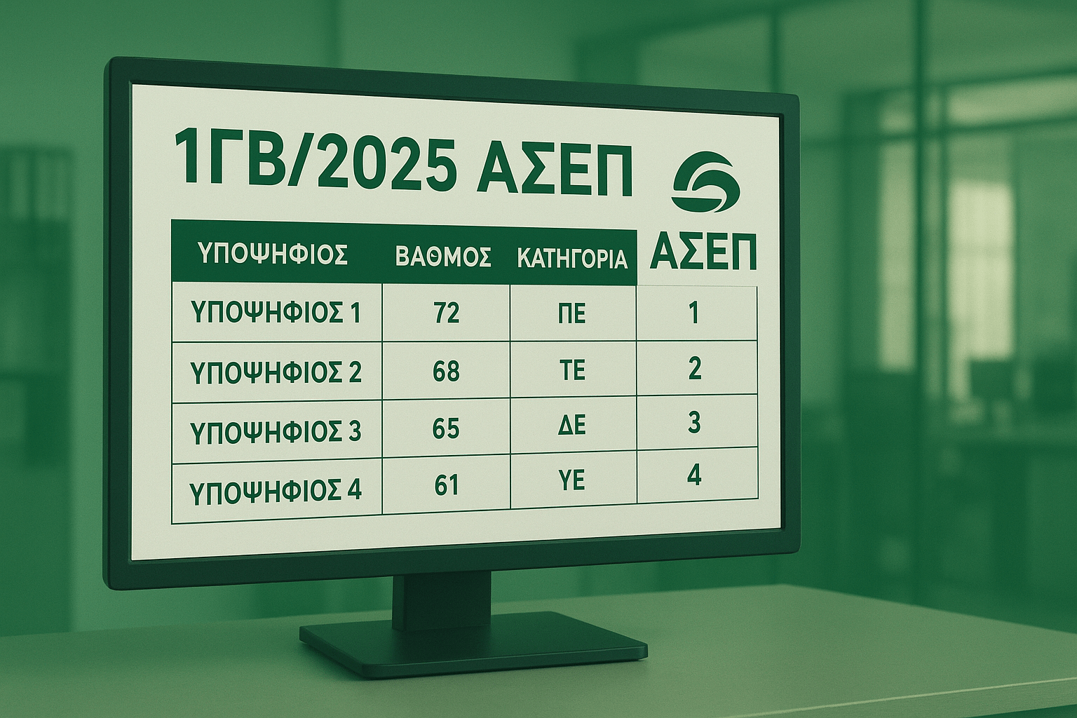 οδηγός 1ΓΒ/2025 ΑΣΕΠ προσωρινά αποτελέσματα θέσεις διοικητικού