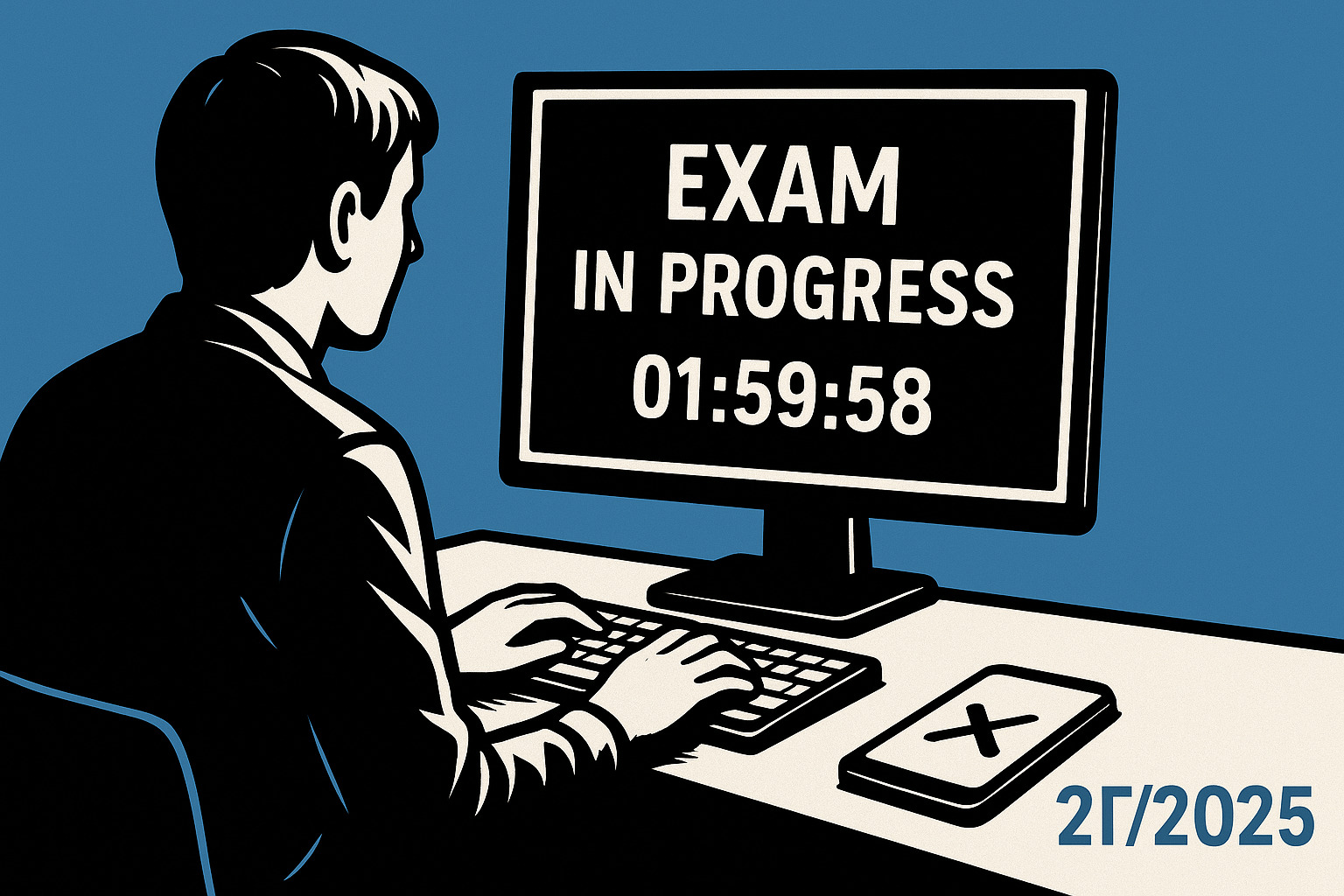 Εικόνα με θέμα τις οδηγίες για τη γραπτή ηλεκτρονική εξέταση ΑΣΕΠ 2Γ/2025