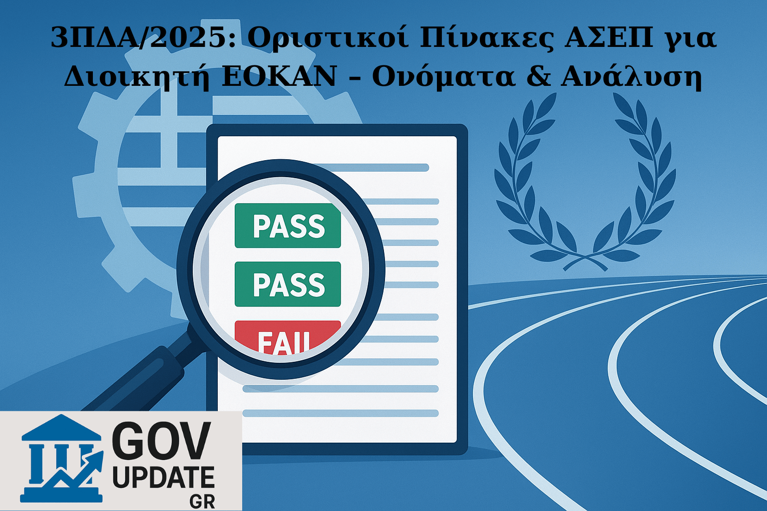 Οριστικοί πίνακες ΑΣΕΠ 3ΠΔΑ/2025 για τη θέση Διοικητή ΕΟΚΑΝ. Έλεγχος προσόντων και επιλογή στελεχών
