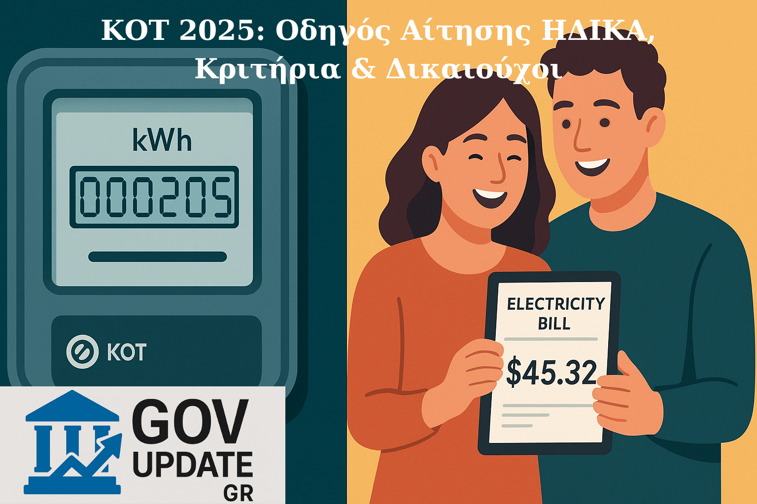 Ψηφιακός μετρητής ρεύματος και οικογένεια που ελέγχει λογαριασμό ρεύματος με μειωμένη χρέωση ΚΟΤ