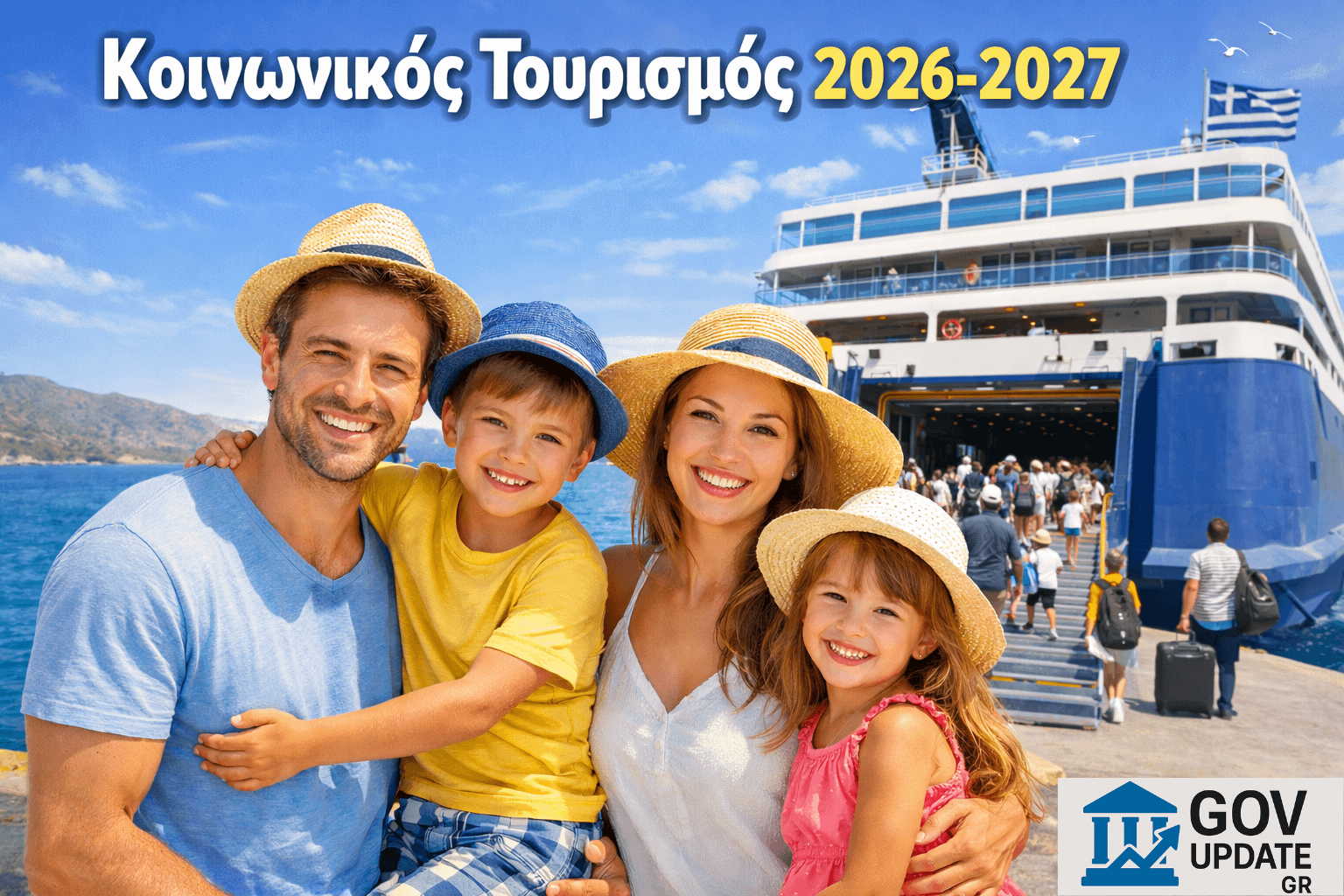 Κοινωνικός Τουρισμός 2026-2027 – Οικογένεια απολαμβάνει επιδοτούμενες διακοπές στην Ελλάδα.