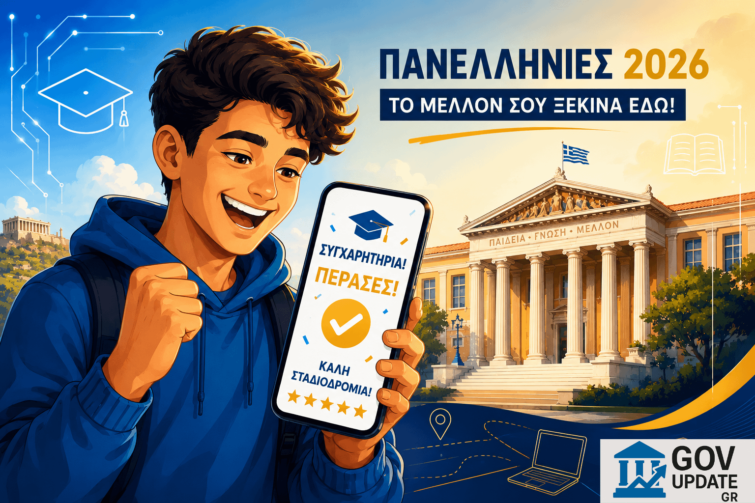 Ανακοίνωση αποτελεσμάτων και βάσεις 2026 εισαγωγής Πανελλαδικών Εξετάσεων.