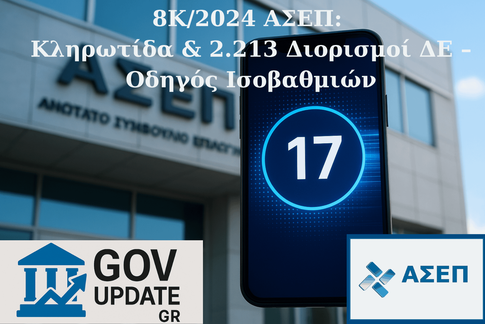Ηλεκτρονική Κληρωτίδα ΑΣΕΠ για την Προκήρυξη 8Κ/2024 και τους 2.213 διορισμούς ΔΕ.