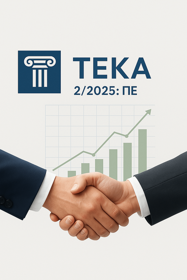 Εικονίδιο του ΤΕΚΑ με γραφική παράσταση 2/2025 (οικονομικά) και χειραψία (πρόσληψη).